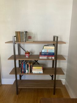 Wood and Metal Frame Bookshelf