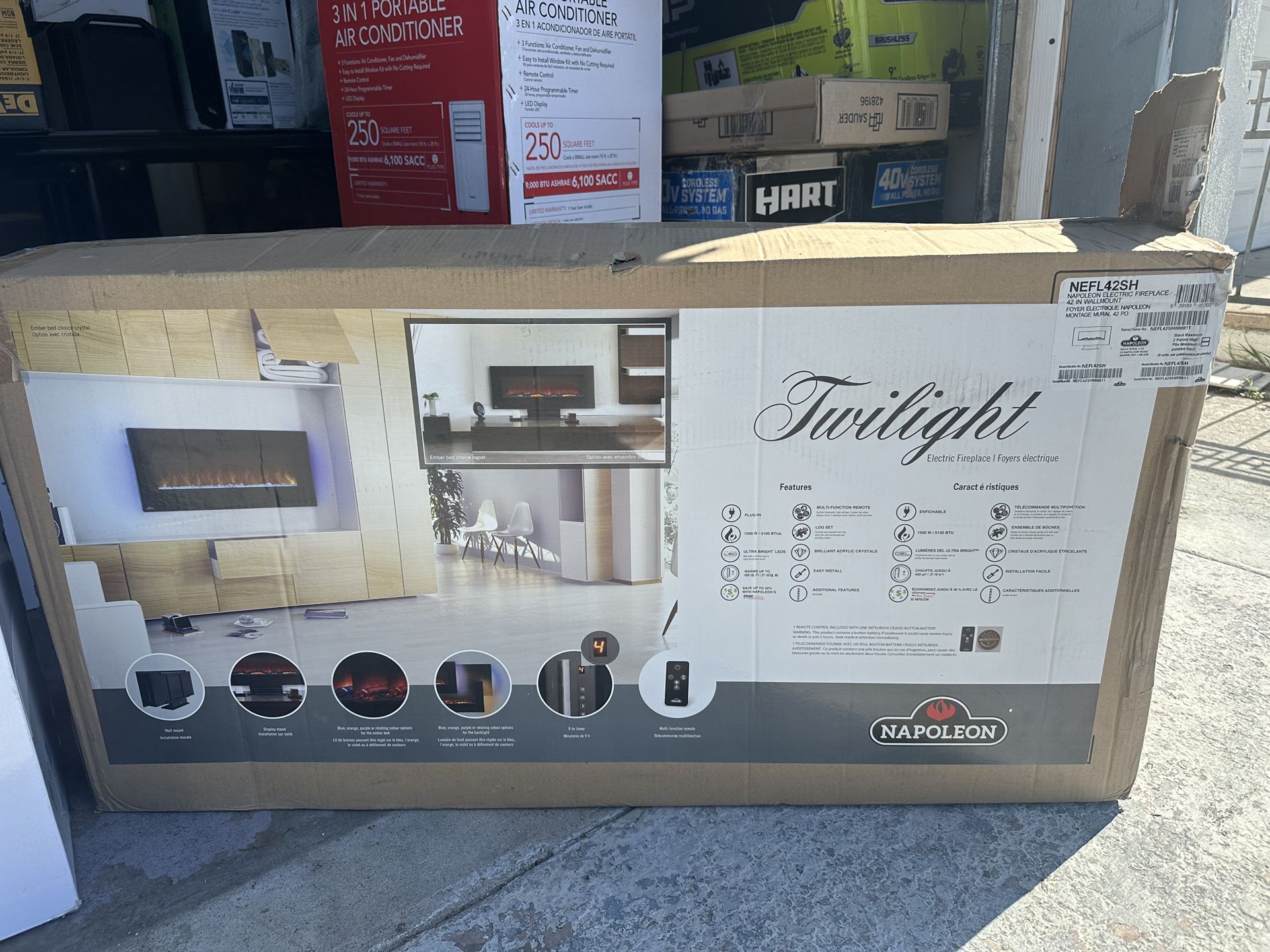 Napoleon Purview 42-inch Wall Mount Electric Fireplace - Black, NEFL42HI