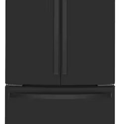 New GE 23.1 cu. ft. French Door Refrigerator in Black Slate, Fingerprint Resistant GWE23GENDS
