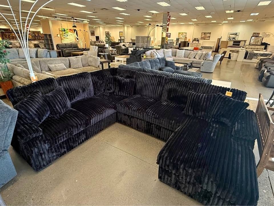 New In Boxes Black Sectional Sofa Bed