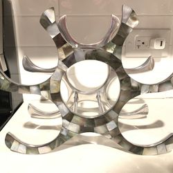 Vintage wine Bottle Holder Made From Shells 