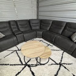 Kelsee Fabric Power Reclining Sectional with Power Headrests