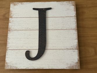 “Hobby Lobby” Monogram Letter “J” Rustic Distressed Wall Decor
