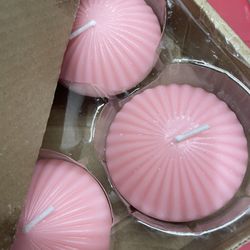 6 Pack Floating Candles 3inches Pink