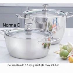 Set De Ollas De 9.5 Qts  De 8 Qts Cook Solution Nuevas En Sus Cajas 