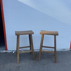 Two Wooden Bar Stools