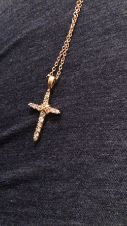 Premier design gold plated cross sterling silver necklace