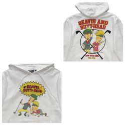 Beavis And Butthead White Hoodie Sweatshirt Men’s Small,Medium & Large New 