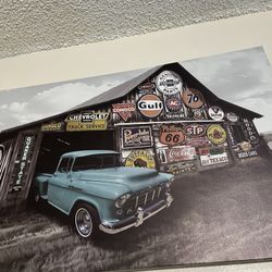 House decor Blue car 