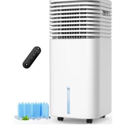 4-IN-1 Portable Air Conditioners, Evaporative Air Cooler w/4 Modes & 3 Speeds, 15H Timer for Smart Auto-off, 2-Gal Tank for 20H Cooling,17FT Remote