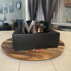 MCM belt black/silver