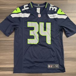 Nike Seattle Seahawks Thomas Rawls #34 On Field NFL Home Jersey Men’s Medium 