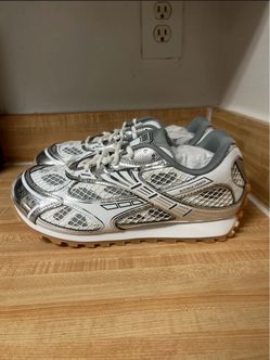 Bottega Veneta Silver Orbit Sneakers size 10