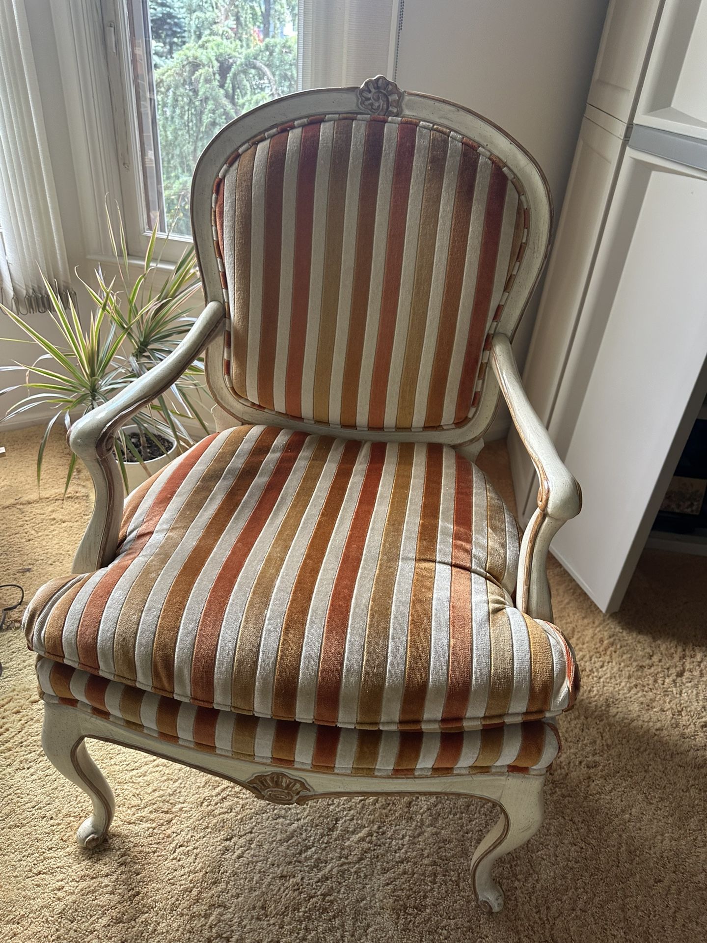 Vintage Striped Armchair set of 2