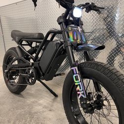 45 Mph Electric E-Bike, Full Suspension, 20x4.5 Jumbo Fat Tire, 1500/2500W Motor Peak, Twist Throttle 