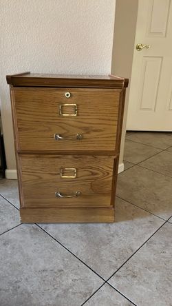 Oak file cabinet
