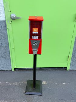 Red Candy Vending Machine with Stand fifty cent