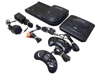 Sega Genesis 2 MK-1631 Console & Sega-CD MK-4102A w/ 2 Controllers | Tested