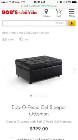 Bob O Pedic Gel Sleeper Ottoman for Sale in Chevy Chase MD OfferUp