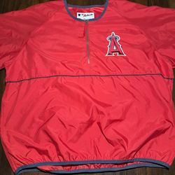 Anaheim Angels Jacket Men’s Large Majestic Cool Base 1/4 Zip Stitched Pullover