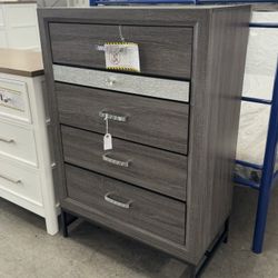 BRAND NEW Grey Chest Of Drawers Dresser With Jewelry Organizer 
