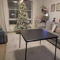 38" Square Folding Card Table - Portable, Easy-to-Store, Vinyl Upholstered, Sturdy Steel, Wheelchair Accessible - Black
