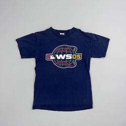2005 World Series Baseball MLB Logo Navy Cotton Tee Shirt Size M