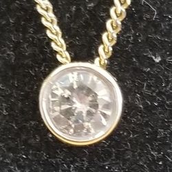 14kt Yellow Gold Solitaire Pendant 