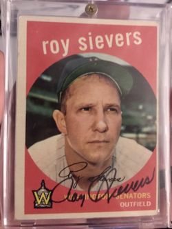ROY SIEVERS 1959 TOPPS Autographed Signed Baseball Card 340 SENATORS