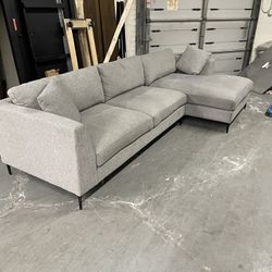 Used Fabric Sectional Sofa Couch Gray