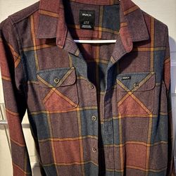 RVCA Button Down Blue And Burgundy