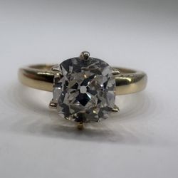 1.50 carat E VS1 old mine cut cushion lab diamond solitaire Engagement Ring