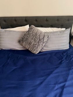 Dark Gray Tufted Upholstered bed frame