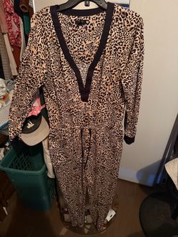 Leopard Print Long Sleeve Jumpsuit