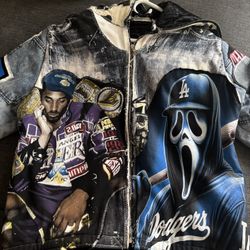 Custom Kobe Bryant Lakers x Dodgers Patchwork Denim Jacket – Streetwear Rare