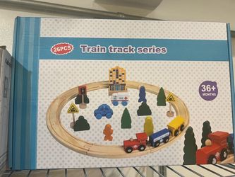 26-Piece Wooden Train Track Set