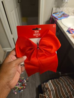 Large Red Grosgrain Hair Bow Clip