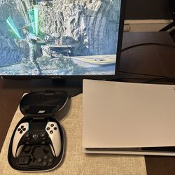 PS5 + DualSense Edge + 22” Monitor Gaming Setup