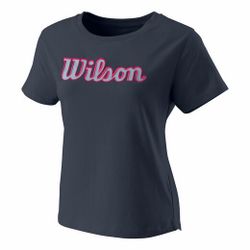 Wilson Women's Script Eco Cotton Tennis T-Shirt - Size Medium - Color India Ink