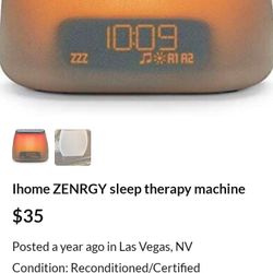 Ihome ZENRGY sleep therapy machine like new in box