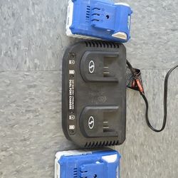 Snow Joe Sun Joe Ionmax Dual Charger Docking With Batteries