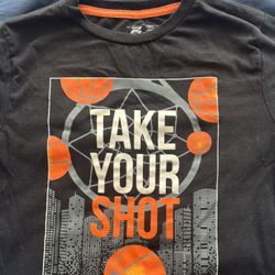 Take Your Shot Kids Black and Orange Tee