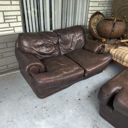 Great Brown Leather Sofa 