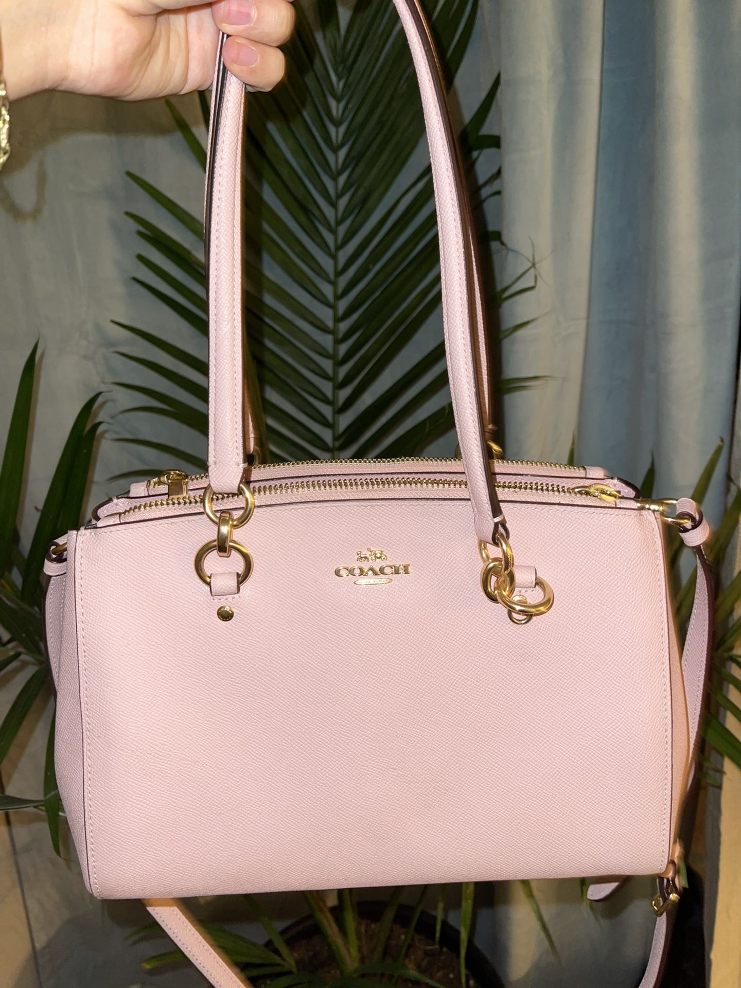 Leather Coach Etta Carryall Pink Coach Bag (Light Pink) With