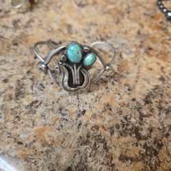 Turquoise/Sterling Bracelet . Vintage