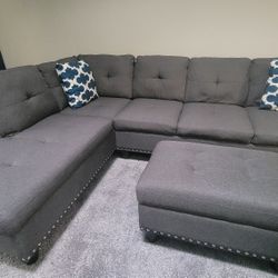 Left Hand Sofa With Ottoman