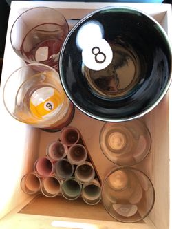 Glass pool themed dishes