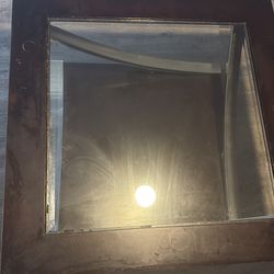 Modern Dark Wood Coffee Table w/ Glass Top