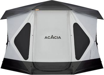 SAT023-ACACIA Space Camping Tent XL, 4-6 Person Large Family Tent with 6'10'' Height, 2 Doors, 8 Windows, Waterproof Pop Up Easy Setup Hub Tent with R