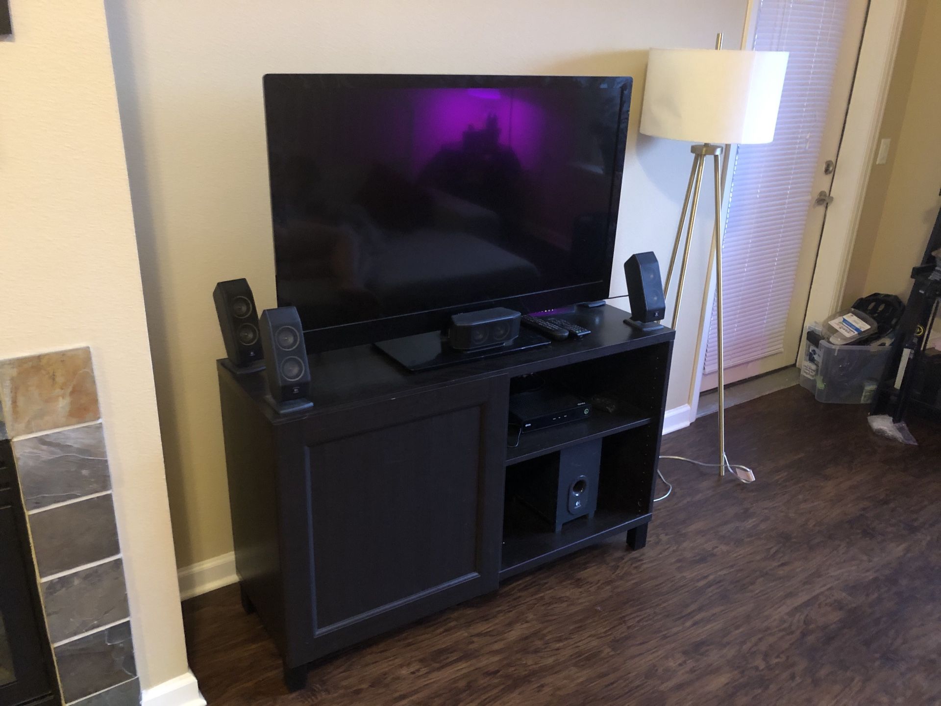 Black TV stand